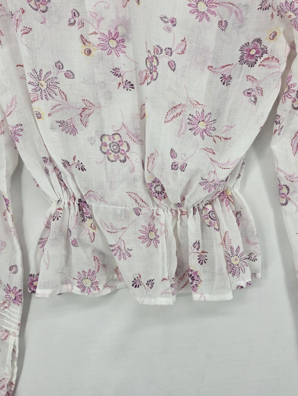 Vintage Onion Romantic Bohemian Sheer Floral Bell Sleeve Fairycore Y2K Blouse S - Picture 13 of 16